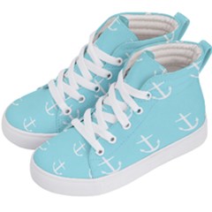 Aqua Anchor Kid s Hi-top Skate Sneakers by snowwhitegirl