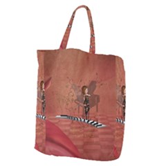 Cute Fairy Dancing On A Piano Giant Grocery Tote by FantasyWorld7