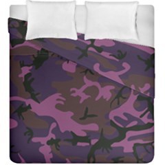 Camouflage Violet Duvet Cover Double Side (king Size) by snowwhitegirl