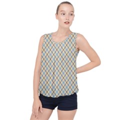 Plaid 2 Bubble Hem Chiffon Tank Top by dressshop
