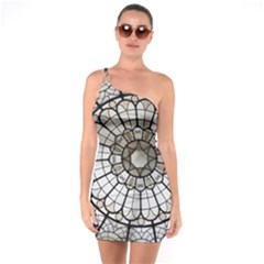 Pattern Abstract Structure Art One Soulder Bodycon Dress