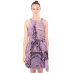 Ooh LaLa Purple Rain Halter Collar Waist Tie Chiffon Dress