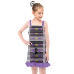 Playing With Plaid Kitten (purple) Halloween Pattern Kids  Overall Dress by emilyzragz