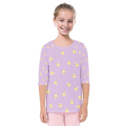 Candy Corn (purple) Kids  Quarter Sleeve Raglan Tee by JessisArt
