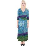 A Very Very Starry Night Quarter Sleeve Wrap Maxi Dress