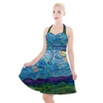 A Very Very Starry Night Halter Party Swing Dress 