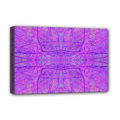 Hot Pink And Purple Abstract Branch Pattern Deluxe Canvas 18  X 12  (stretched) by myrubiogarden