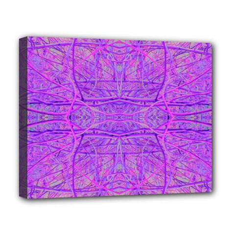 Hot Pink And Purple Abstract Branch Pattern Deluxe Canvas 20  X 16  (stretched) by myrubiogarden