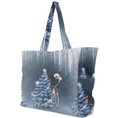 Christmas, Cute Giraffe With Bird Simple Shoulder Bag by FantasyWorld7