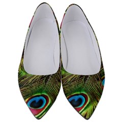 Peacock Feathers Feather Color Women s Low Heels