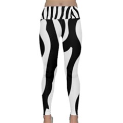 Zebra Horse Pattern Black And White Lightweight Velour Classic Yoga Leggings by picsaspassion