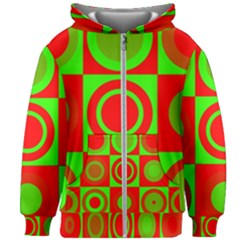 Red Green Christmas Background Kids Zipper Hoodie Without Drawstring