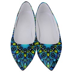 Mandala Blue Abstract Circle Women s Low Heels