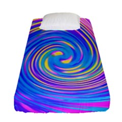 Cool Abstract Pink Blue And Yellow Twirl Liquid Art Fitted Sheet (single Size) by myrubiogarden