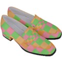 Checkerboard Pastel Squares Women s Chunky Heel Loafers View3