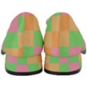 Checkerboard Pastel Squares Women s Chunky Heel Loafers View4