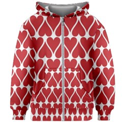 Hearts Pattern Seamless Red Love Kids  Zipper Hoodie Without Drawstring