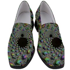 Fractal Rainbow Art Artwork Design Women s Chunky Heel Loafers