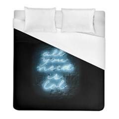 Party Night Bar Blue Neon Light Quote All You Need Is Lol Duvet Cover (full/ Double Size) by genx