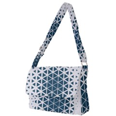 Business Blue Triangular Pattern Full Print Messenger Bag by Mariart