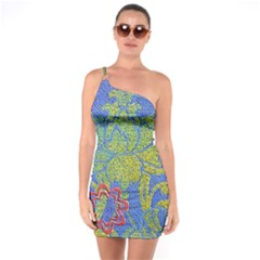 Paint Concrete Old Rough Textured One Soulder Bodycon Dress