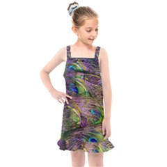 Peacock Feathers Kids  Overall Dress by WensdaiAmbrose