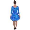 Valentine Heart Love Blue Quarter Sleeve Skater Dress View2