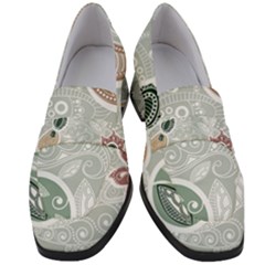 Peisles Pattern Module Design Women s Chunky Heel Loafers