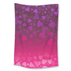 Purple Pink Hearts  Large Tapestry by LoolyElzayat