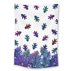 Blue Purple Leaves Large Tapestry by LoolyElzayat