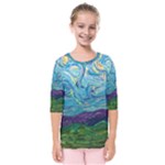 A Very Very Starry Night Kids  Quarter Sleeve Raglan Tee