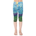 A Very Very Starry Night Kids  Capri Leggings 