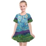 A Very Very Starry Night Kids  Smock Dress