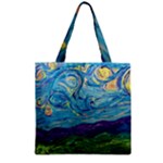 A Very Very Starry Night Zipper Grocery Tote Bag