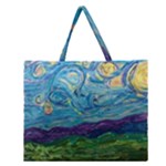 A Very Very Starry Night Zipper Large Tote Bag