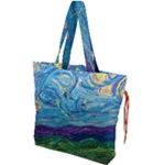 A Very Very Starry Night Drawstring Tote Bag