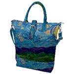 A Very Very Starry Night Buckle Top Tote Bag