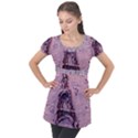 Ooh Lala Purple Rain Puff Sleeve Tunic Top View1