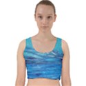 Women  Velvet Racer Back Crop Top View1