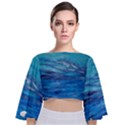 Women  Tie Back Butterfly Sleeve Chiffon Top View1