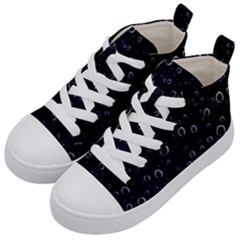 Blued Dark Bubbles Print Kids  Mid-top Canvas Sneakers