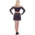 Background Image Pattern Background Off Shoulder Top with Mini Skirt Set View2