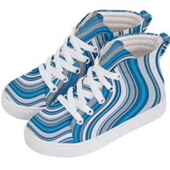 Blue Wave Surges On Kids  Hi-top Skate Sneakers by WensdaiAmbrose