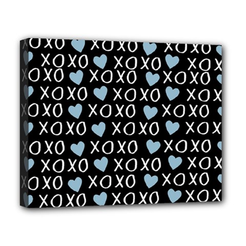 Xo Valentines Day Pattern Deluxe Canvas 20  X 16  (stretched) by Valentinaart