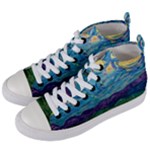 A Very Very Starry Night Women s Mid-Top Canvas Sneakers