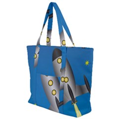 Rocket Spaceship Space Travel Nasa Zip Up Canvas Bag by Wegoenart