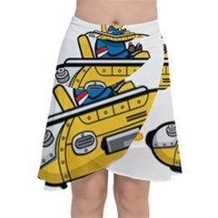 Cartoon Space Racer Galaxy Science Chiffon Wrap Front Skirt by Wegoenart