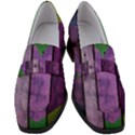 Wood Wall Heart Purple Green Women s Chunky Heel Loafers View1