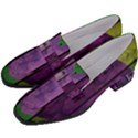 Wood Wall Heart Purple Green Women s Chunky Heel Loafers View2