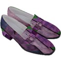 Wood Wall Heart Purple Green Women s Chunky Heel Loafers View3